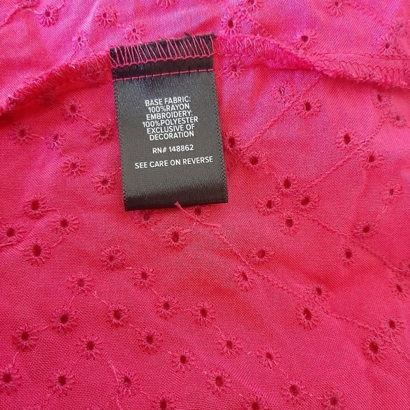 TORRID pink eyelet ruffle sleeve sz 0X summer blouse - Picture 5 of 5